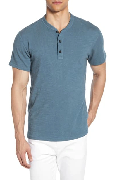 Rag & Bone Slim Fit Henley In Blue Iron