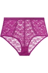 STELLA MCCARTNEY LINA LONGING PICOT-TRIMMED STRETCH-LACE BRIEFS