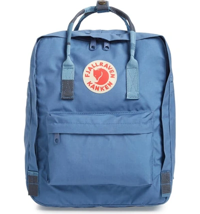 Fjall Raven Kanken Water Resistant Backpack In Blue Ridge/ Random Blocked