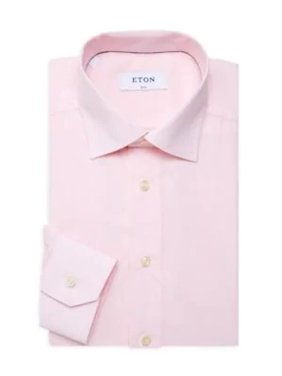 Eton Slim-fit Striped Dress Shirt In Pink Red