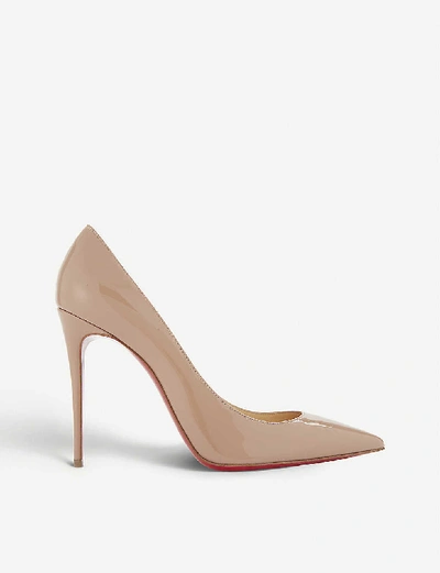 Christian Louboutin Womens Nude 6248 Kate 100 Patent-leather Courts In Nude 6248 (beige)