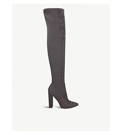Steve Madden Essence Faux-suede Over-the-knee Boots In Grey