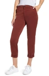 Ag Caden Crop Twill Trousers In Rich Crimson