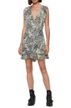 ALLSAINTS PRIYA PATCH LEOPARD PRINT SLEEVELESS DRESS,WD139R