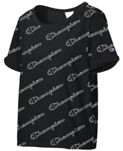 Champion Cotton Logo-print T-shirt In Black