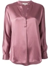 Vince Relaxed-fit Long-sleeved Blouse In Purple