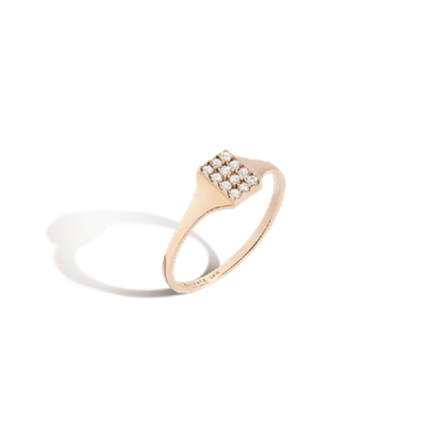 Aurate Diamond Signet Ring In Gold