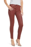 Ag Farrah Leatherette Mid-rise Ankle Skinny Jeans In Vinte Leatherette Rich