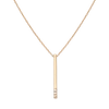 AURATE SHORT GOLD BAR DROP NECKLACE WITH DIAMONDS