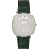 GUCCI GUCCI SILVER AND GREEN GRIP WATCH