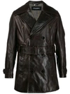 DOLCE & GABBANA LEATHER TRENCH COAT