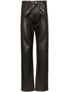 VERSACE STRAIGHT-LEG LEATHER TROUSERS