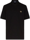 Fred Perry Logo Motif Polo Shirt In Black