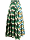 A.W.A.K.E. CHECKED MAXI SKIRT