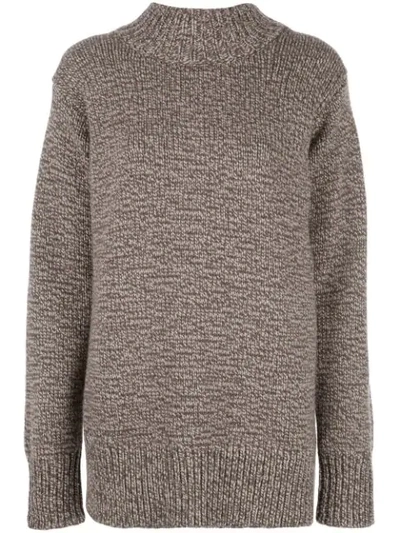 The Row Oversize Crew-neck Cashmere Sweater In Brown