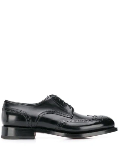 Santoni Oxford Lace-up Shoes In Black