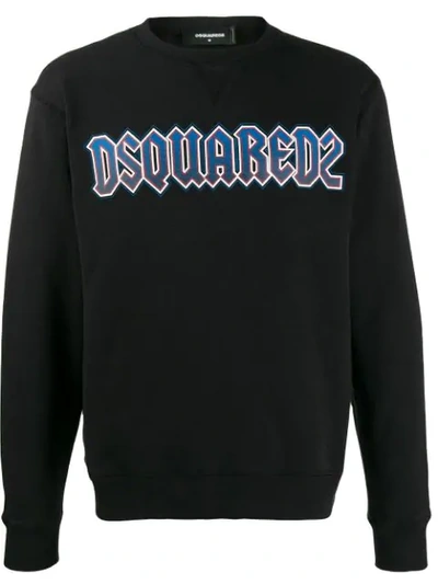 Dsquared2 Logo Heavy Metal Sweatshirt In Black