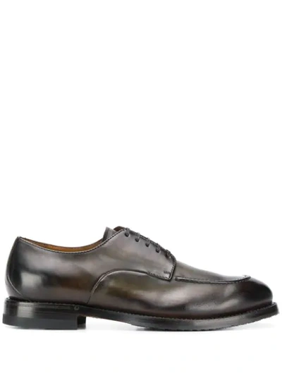 Silvano Sassetti Leather Derby Shoes In Green