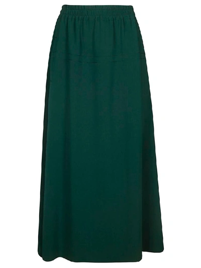 Alberto Biani Elasticated Waist Long Skirt In Green