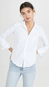 Frank & Eileen Eileen Long-sleeve Button-front Cotton Shirt In White Denim