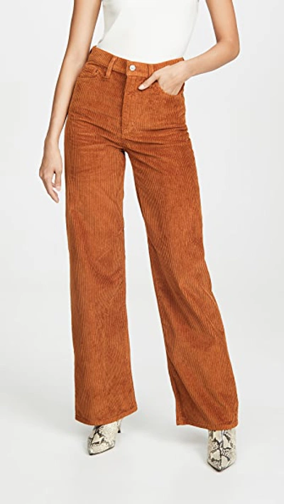 Levi's Ribcage Cord Flare Jean In Camel-brown In Caramel Cafe Plush Cord