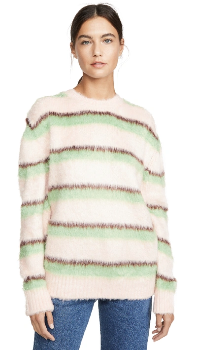 Marc Jacobs Crew Neck Sweater In Pale Pink Multi