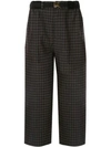SACAI CHECKED CROPPED TROUSERS