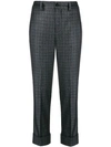 INCOTEX CHECKED CROPPED TROUSERS