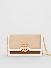 BURBERRY Mini Suede and Two-tone Leather Shoulder Bag