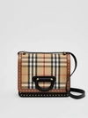 BURBERRY The Small Leather and Vintage Check D-ring Bag