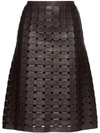 BOTTEGA VENETA WOVEN LEATHER SKIRT