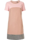 Paule Ka Colour Block Dress In Brown