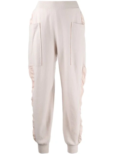 Stella Mccartney Knitted High-rise Track Pants In Pink
