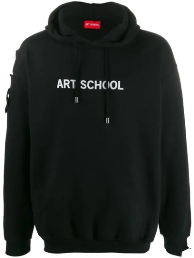 Art School Logo Print Hoodie In Black