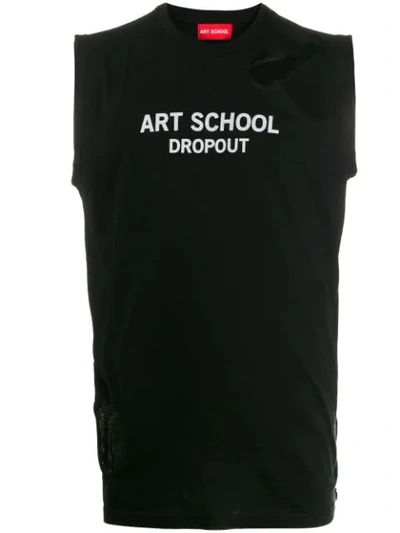 Art School Logo Print Tank Top In Black