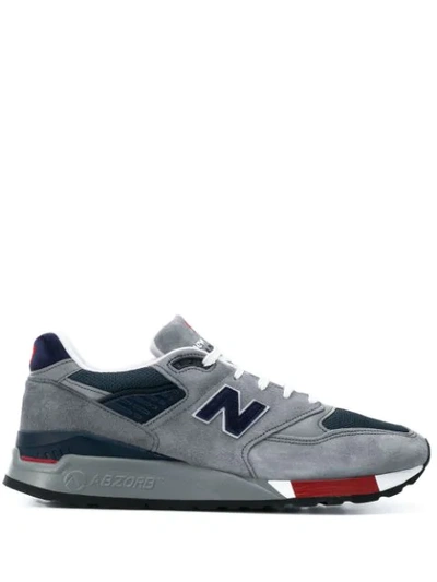 New Balance Logo Patch Low Top Sneakers In Grey