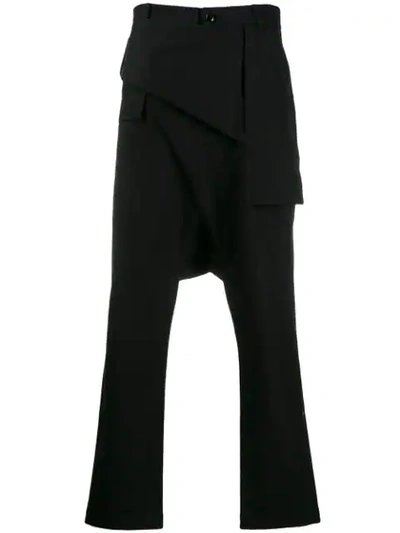 Rick Owens Drop Crotch Trousers In Black