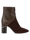 Aquatalia Palma Leather & Suede Ankle Boots In Espresso