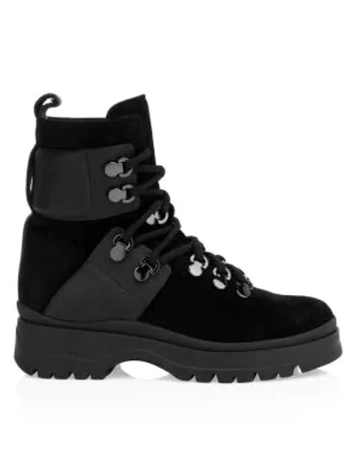 Aquatalia Starla Suede & Leather Hiking Boots In Black