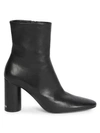 BALENCIAGA Oval Block-Heel Leather Ankle Boots