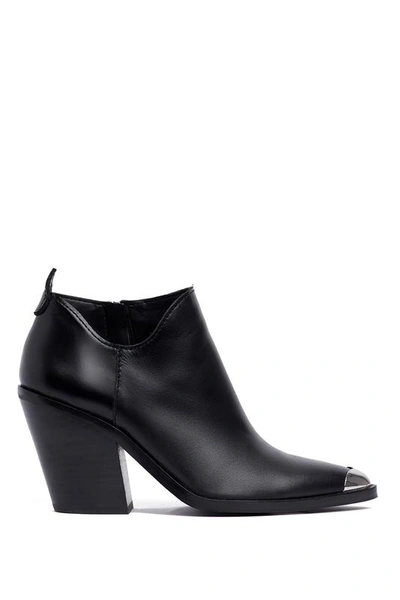 Rebecca Minkoff Seiji Western Stack-heel Leather Booties In Black Leather