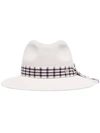 MAISON MICHEL HENRIETTA CHECK-RIBBON HAT,1002077001