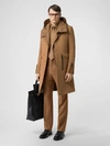 BURBERRY Zip Detail Wool Tailored Coat