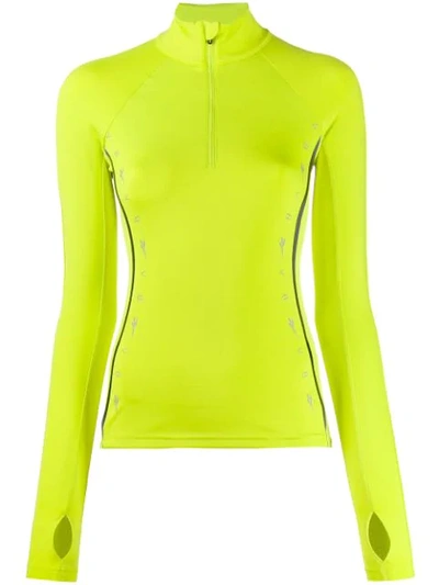 Victoria Beckham Neon Mesh-trimmed Stretch Jacket In Semi Solar Yellow