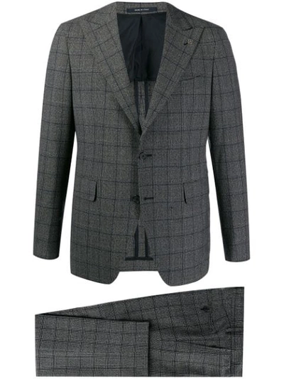 Tagliatore Check Patterned Suit In Grey