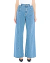 Maison Margiela High-waisted Cut-out Jeans With Wide Leg Silhouette In Blue