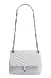 REBECCA MINKOFF EDIE QUILTED LEATHER CROSSBODY BAG - GREY,HS19EEQX20
