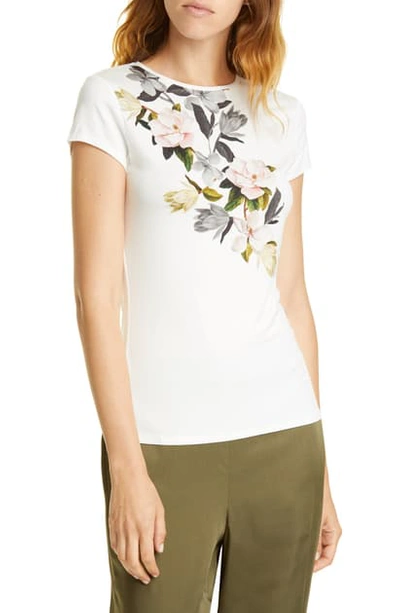 Ted Baker Torina Opal Floral Graphic Tee In White