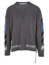 OFF-WHITE OFF WHITE DIAGONAL BRUSHED SWEATER,10973708