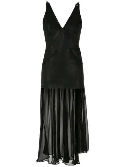Andrea Bogosian Leather Midi Dress In Black